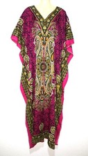 Maxikleid Strandkleid Sommerkleid Kaftan Boho Takschita Abaya Kimonoärmel rosa