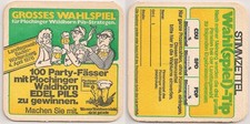 Plochinger Waldhorn Bräu - alter Bierdeckel "Stimmzettel - LTW BW 1976"
