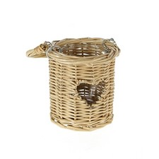 Windlicht Rattan mit Herz 11 x