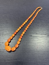 Art Deco Bernstein Olivenkette  ca. 39,98g Naturbernstein in Butterscotch Amber