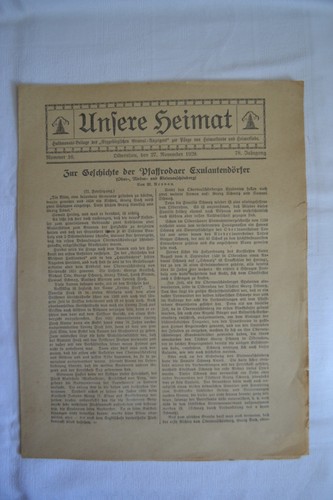 Alte zeitungsbeilage unsere - zeitungsbeilage, "unsere