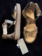 Michael Kors  Leder Sandaletten Damen Gr. 37 1/2  / 38 Gold Neuwertig