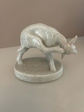 Gebrüder Heubach Lichte, Porzellan, Schaf Kuh, Reh? edle Porzellanfigur Art Deco