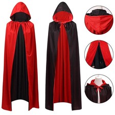 Vampir Umhang Halloween Kostüm Umhang mit Kapuze Doppelseitig Kapuzenumhang