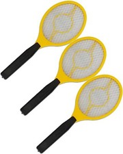 3er Pack Elektrische Fliegenklatsche gelb/orange mit Schutzgitter FL-2004-3