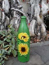 Steingut Flasche Handbemalt