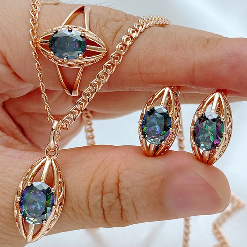 Rosegold schmuckset 3tlg - rosegold,