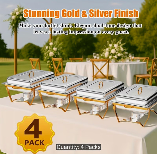 4er chafing dish set edelstahl - chafing,