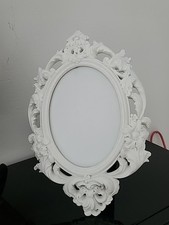 Pompöser Bilderrahmen weiß Polyresin Kunststein Optik Neu 