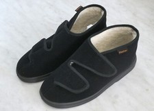 Fischer Verbandschuh Unisex - Wolle - Gr. 43 - schwarz - Hausschuh Senioren
