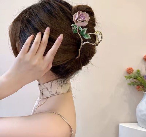 Rose blume haarklammer - rose,