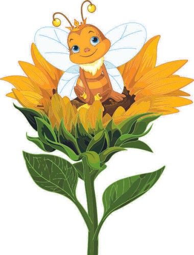 Aufkleber biene auf - auf, blume