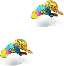 2 Sätze Malpapier Zellstoff Hut - Weiße Kindermützen zum Basteln