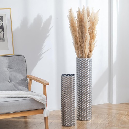 Bodenvase groß silber metall - silber,