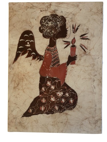Batik engel aus bourette seide - bourette,