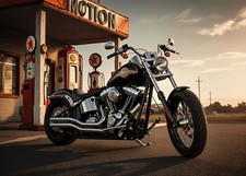 Motorrad Kunstdruck Biker