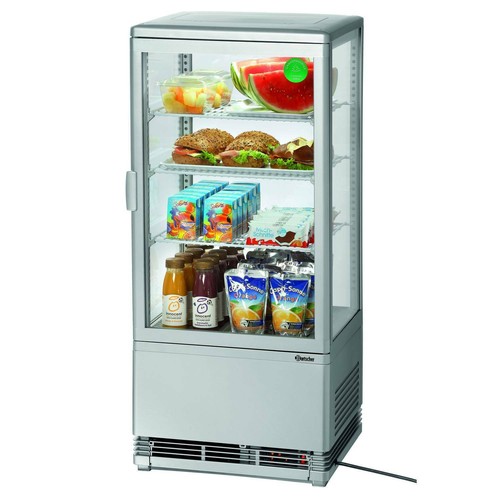 Mini kühlvitrine 78l - 78l,, silber