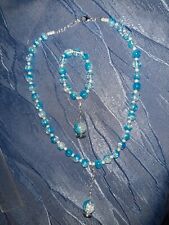 Kette und Armband Set, geschliffenen Glasperlen Mädchen Schmuck