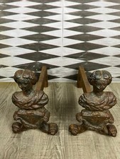 ANTIKE KAMINBÖCKE AUS EISEN