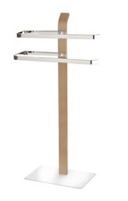 WENKO Handtuch Ständer Halter Stange Freistehend SAMONA NATURE 2 Arme Bad WC