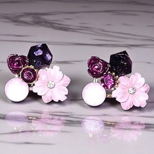 Ohrstecker Gold Lila