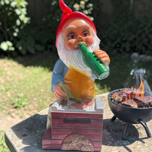 Gartenzwerg grillmeister mit - gartenzwerg,