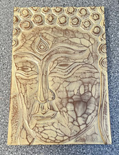 Vintage, Relieftafel Buddha, Holzbild,