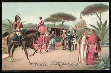 Ansichtskarte Papst Pius IX in den Gärten des Vatikans 