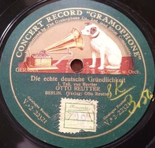 OTTO REUTTER DIE ECHTE DEUTSCHE GRÜNDLICHKEIT SCHELLACKPLATTE 78RPM SELTEN