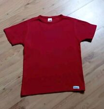 HERE+THERE C&A Basic Kurzarm Shirt Feinripp 122/128 Unifarben Rot Rundhals Baumw