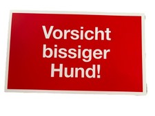 Hinweisschild 250x150mm " Vorsicht bissiger Hund ! " Rot Schild / KSNr.1