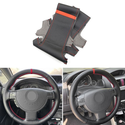 Schwarz leder lenkradbezug - leder,