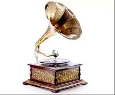 Antik Look HMV voll funktionsfähig Grammophon Vinyl Blockflöte Player Phonogr...