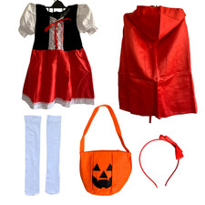 Kostüm Rotkäppchen Kleid mit Umhang mit Kapuze, Lito Angels