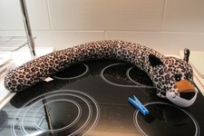 Zugluftstopper Zugstopper Leopard Raubkatze 90 cm beige schwarz weiß Plüschtier