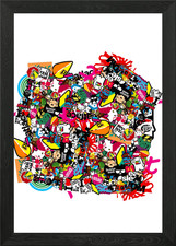 Bunter Anime gerahmtes