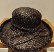 ? Damen Sonnenhut Strohhut  Breite Krempe UV Schutz Schwarz ?