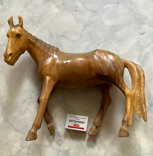 Holz pferdefigur deko - holz-pferdefigur, braun