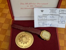 MDI,MFS Ehrengeschenk 30 Jahre MDI Ruhla Uhr m. Medaille i. Etui Rar!!