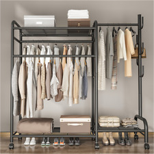 Kleiderständer auf Rollen Kleiderstange Verstellbar Garderobenständer bis 160 kg