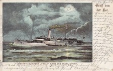 AK Salon-Seedampfer FREIA - Rügen Swinemünde Trelleborg-Sassnitz Stralsund Binz