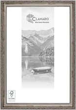 CLAMARO 'VIKTOR' Bilderrahmen Antik Massivholz | Grau Silber | Shabby Chic 