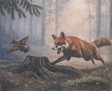 Jagdgemälde "SCHNEPFENJAGD" -