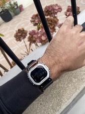 Custom Metall G-Shock Style Uhr - Silber Quadrat Retro Digital