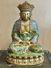 Cloisonné-Bronze-Statue des