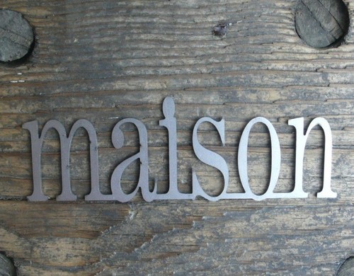 Schriftzug maison metall - maison,, metall-
