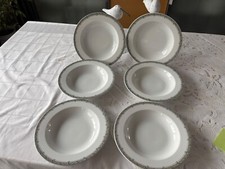 Arzberg Porzellan, Suppenteller, weiß Dekor pastell