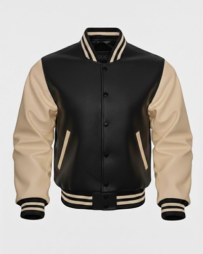 Black varsity letterman wool - black,