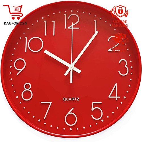 Wanduhr 30cm rund - 30cm, geräuschlos