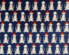 Robert Kaufman Baumwollstoff Fire Pups Feuerwehr Dalmatiner Hunde blau 1m